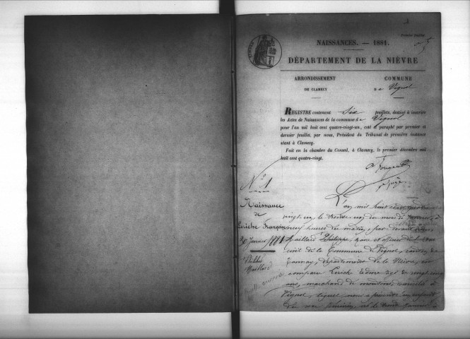 Vignol : actes d'état civil.