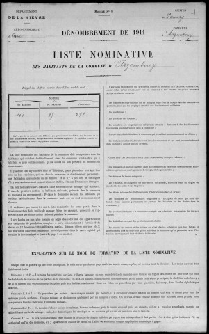 Arzembouy : recensement de 1911