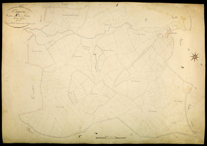 Ouroux-en-Morvan, cadastre ancien : plan parcellaire de la section A dite de Fonteny, feuille 3