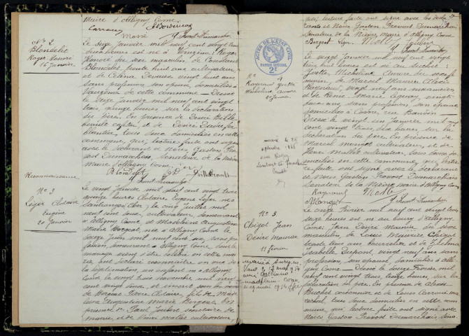 Alligny-Cosne : actes d'état civil.