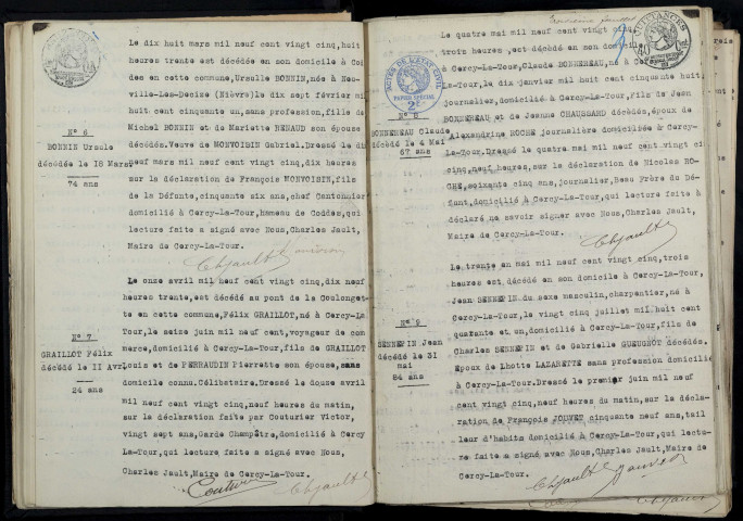 Cercy-la-Tour : actes d'état civil.