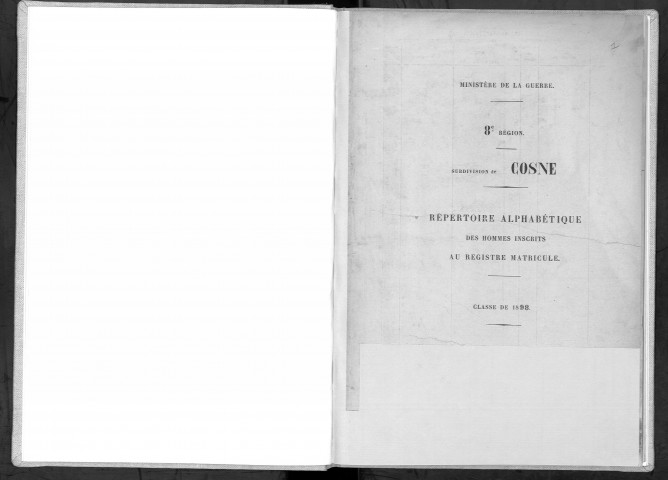 Bureau de Cosne, classe 1898 : répertoire