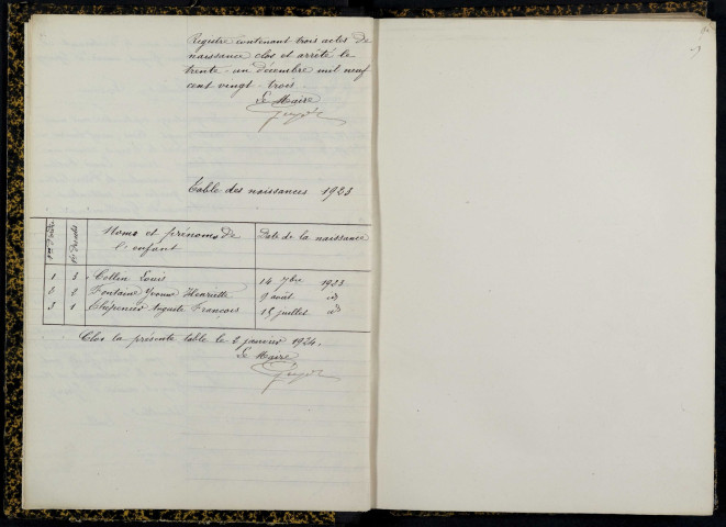 Epiry : actes d'état civil.