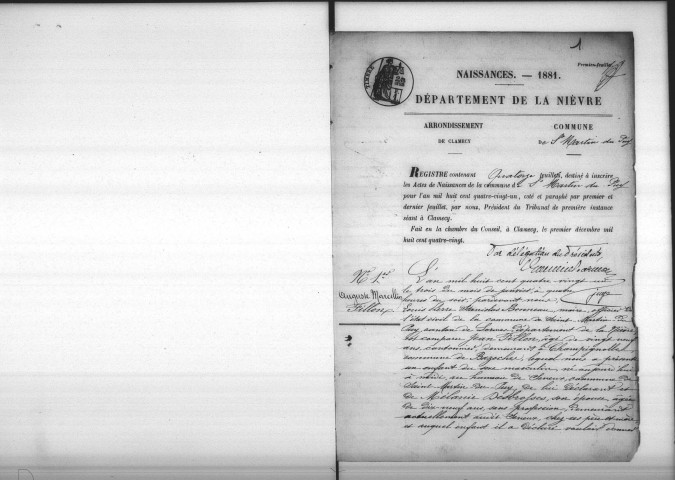 Saint-Martin-du-Puy : actes d'état civil.