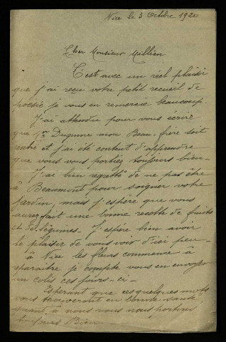 JOUANY (René), employé à Nice : 4 lettres.