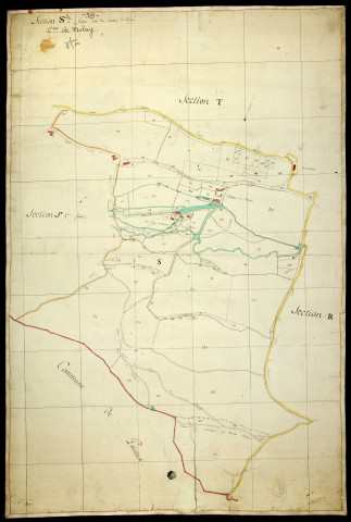 Nolay, cadastre ancien : plan parcellaire de la section S dite du Château de Rigny, feuille 2