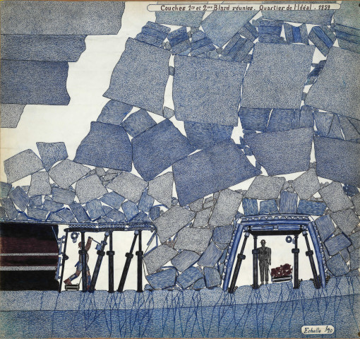 Taille idéale 1ère et 2e blard, 1959. Exploitation séparée couche 2e blard prise en deuxième.