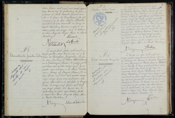 Saint-Andelain : actes d'état civil.