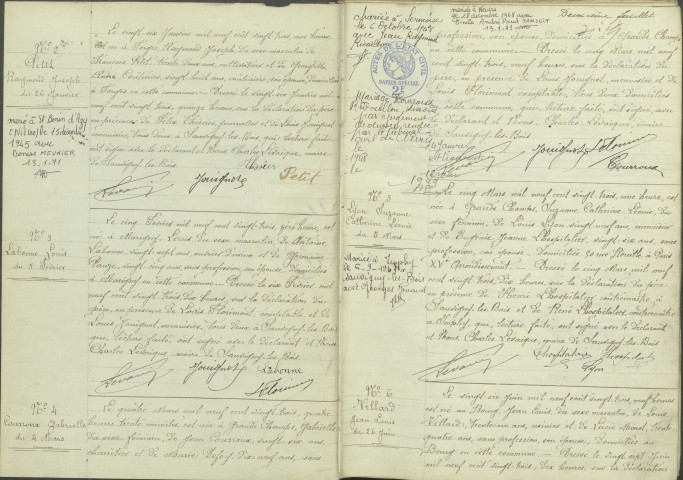 Sauvigny-les-Bois : actes d'état civil.