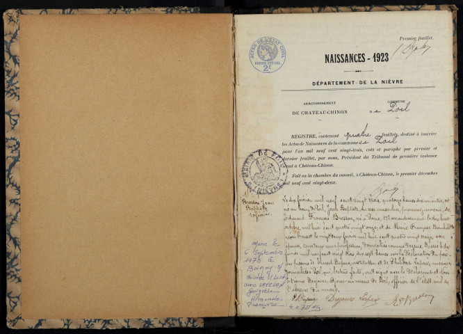 Poil : actes d'état civil.