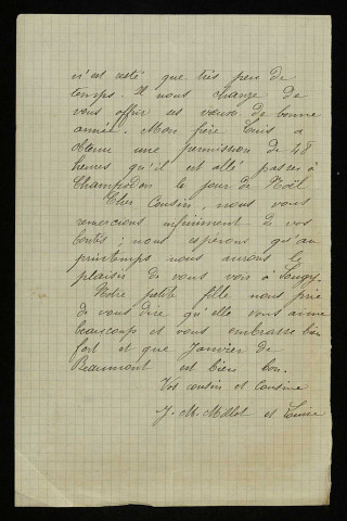 MILLOT (famille), cousins d'Achille Millien : 4 lettres.