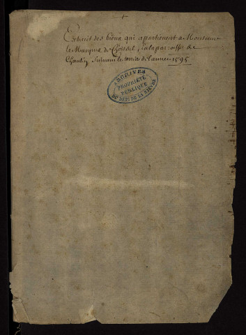 Fief de Champlin : terrier de 1595 avec table des propriétés.