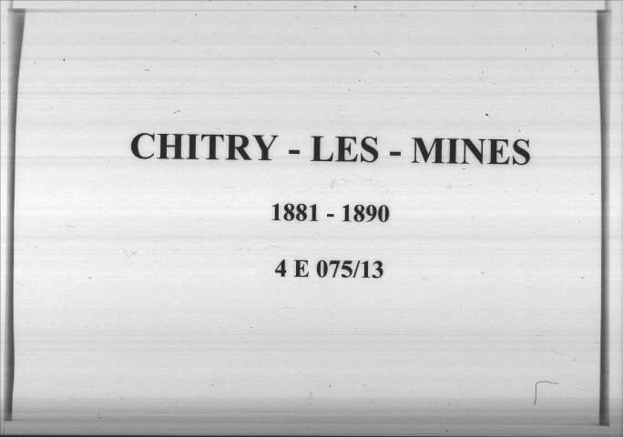 Chitry-les-Mines : actes d'état civil.