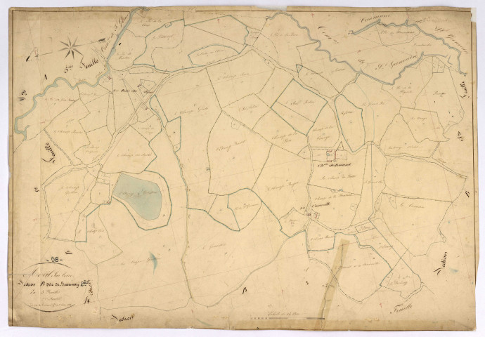 Avril-sur-Loire, cadastre ancien : plan parcellaire de la section B dite de Beaunay, feuille 2