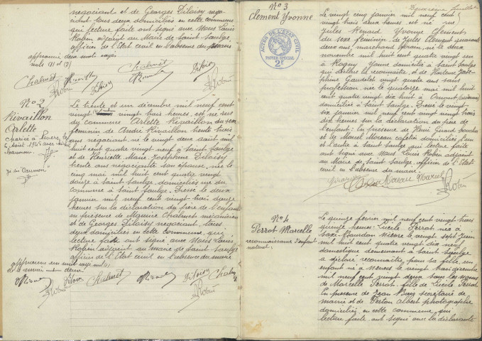 Saint-Saulge : actes d'état civil (naissances).