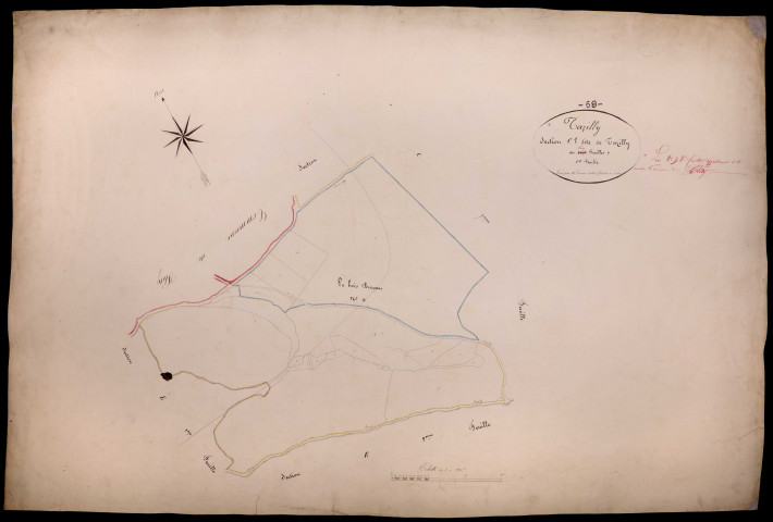 Tazilly, cadastre ancien : plan parcellaire de la section C dite de Tazilly, feuille 1