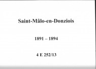 Saint-Malo-en-Donziois : actes d'état civil.
