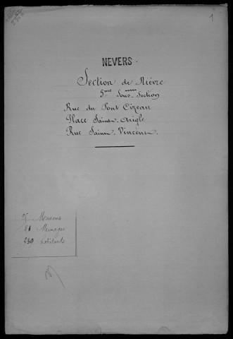 Nevers, Section de Nièvre, 5e sous-section : recensement de 1901