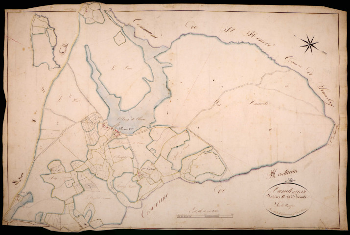 Vandenesse, cadastre ancien : plan parcellaire de la section B dite de Chèvres
