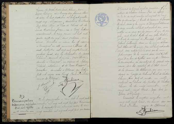 Blismes : actes d'état civil.