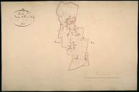 Rix, cadastre ancien : plan parcellaire de la section A dite du Bourg, feuille 1, développement