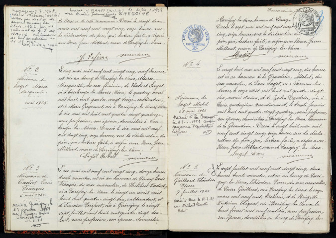 Parigny-les-Vaux : actes d'état civil.