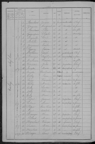 Bulcy : recensement de 1896