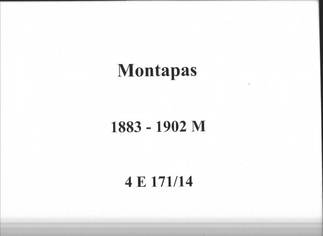 Montapas : actes d'état civil (mariages).
