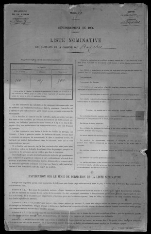 Bazoches : recensement de 1906