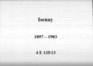 Isenay : actes d'état civil.