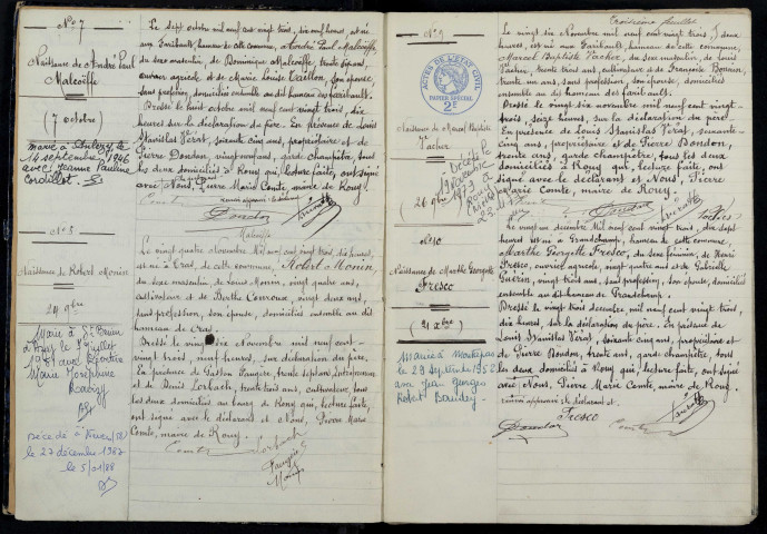 Rouy : actes d'état civil.