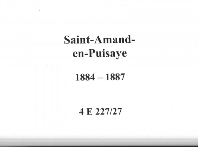 Saint-Amand-en-Puisaye : actes d'état civil.