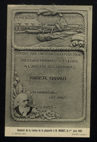 MAHAUT (Auguste), ingénieur à Marseilles-lès-Aubigny (Cher) (1842-1930) : 3 lettres, 1 cartes postale illustrée, 2 cartes.