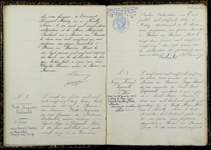 Brinon-sur-Beuvron : actes d'état civil.