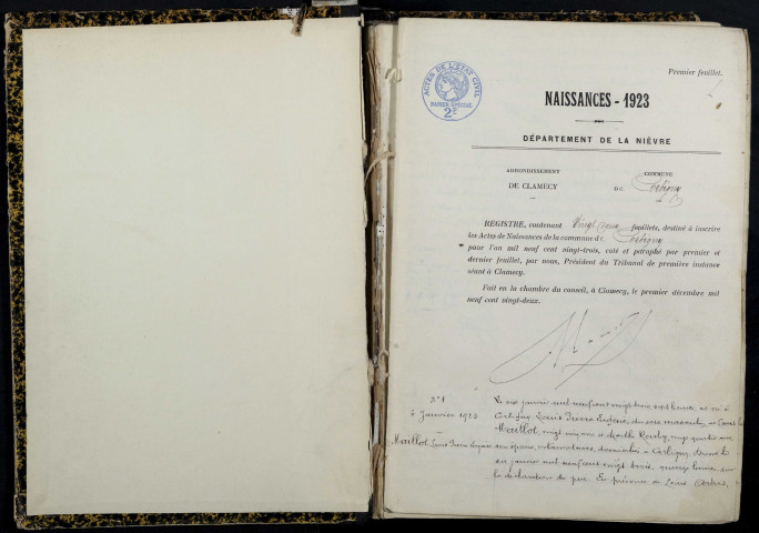 Corbigny : actes d'état civil.