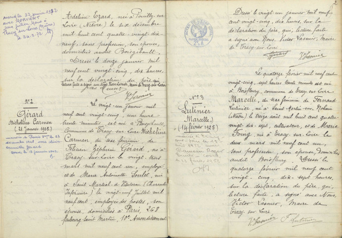 Tracy-sur-Loire : actes d'état civil.