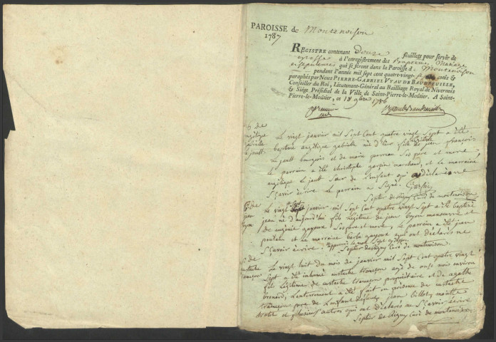 Montenoison : registres paroissiaux.