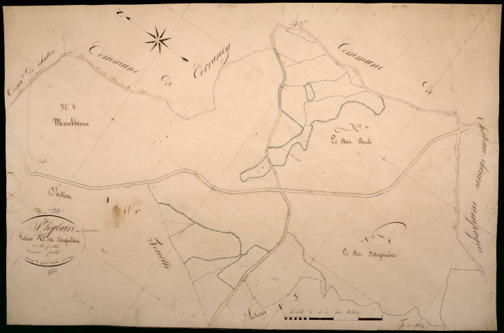 Saint-Hilaire-en-Morvan, cadastre ancien : plan parcellaire de la section A dite d'Argoulais, feuille 2