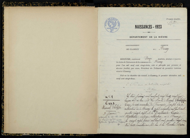 Brassy : actes d'état civil.