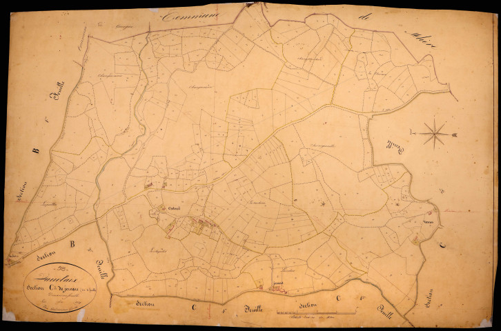 Vauclaix, cadastre ancien : plan parcellaire de la section C dite de Jerault, feuille 2