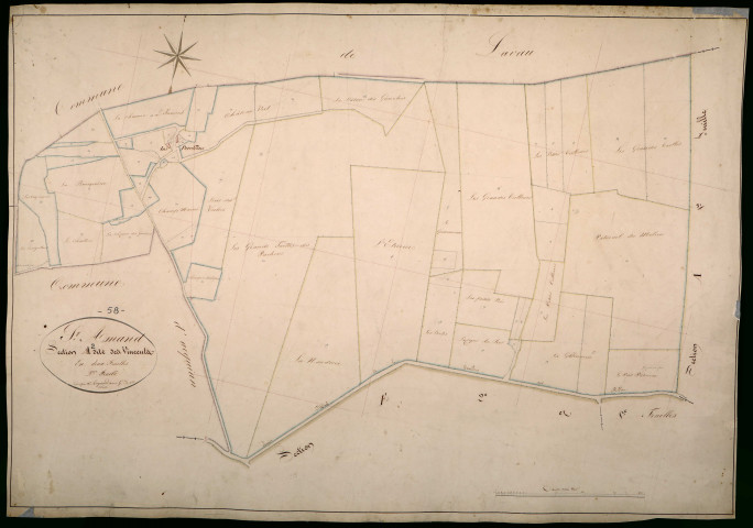 Saint-Amand-en-Puisaye, cadastre ancien : plan parcellaire de la section A dite des Vincents, feuille 2