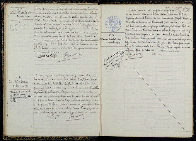 Mhère : actes d'état civil.