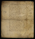 Féodalité. - Justice de Montigny-sur-Canne, délimitation pour de Merlier seigneur justicier contre le prieuré de Coulonges (commune de Cercy-la-Tour) : document produit au bailliage.