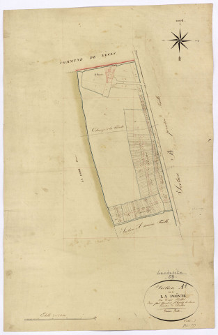La Charité-sur-Loire, cadastre ancien : plan parcellaire de la section A dite de la Pointe, feuille 1