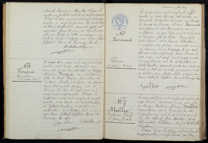 Lucenay-lès-Aix : actes d'état civil (décès).