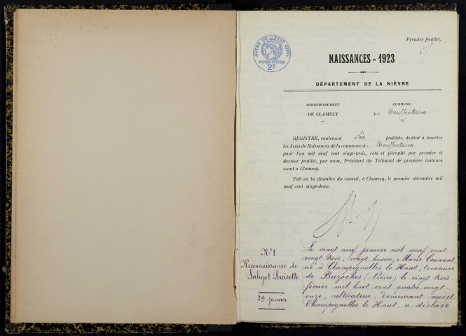 Neuffontaines : actes d'état civil.