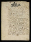 Biens et droits. - Moulin de Thiaû en la terre de Marigny, paroisse de Sauvigny-les-Chanoines (commune de Sauvigny-les-Bois), affermage à Gilbert Cointe par Millin seigneur prieur de Montambert : copie du bail du 3 juin 1695.