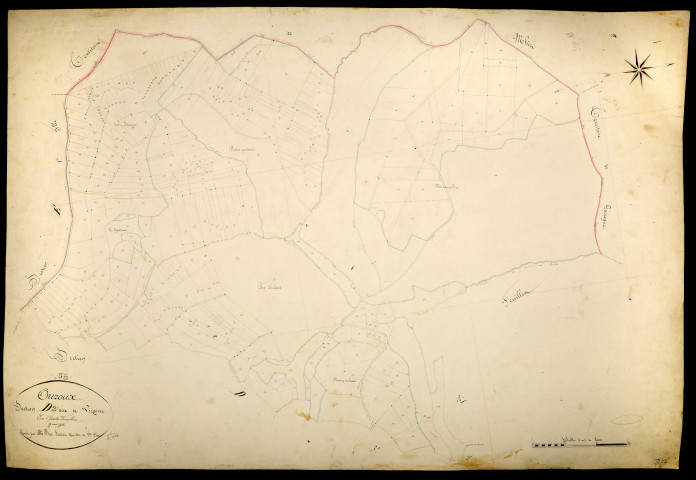 Ouroux-en-Morvan, cadastre ancien : plan parcellaire de la section D dite de Vizaine, feuille 2