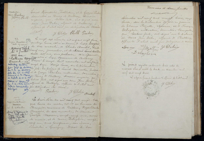 Balleray : actes d'état civil.