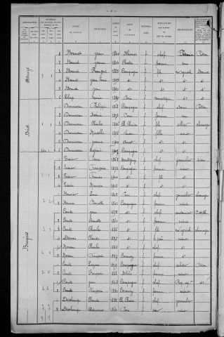 Château-Chinon Campagne : recensement de 1911